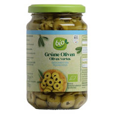 Olives grecques bio farcies, coupées