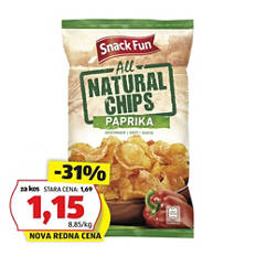 Čips All Natural, paprika