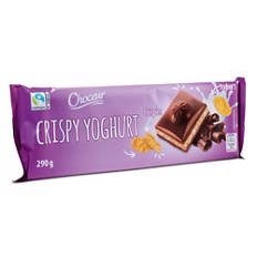 Mlečna polnjena čokolada, jogurtovi crispiji
