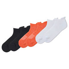 Damen-/Herren-Fitness-Socken, 3er-Pack, Low Cut, Wei/Ora/Sch, 35/38