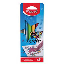 Assortimento di colori, pennarelli, glitter