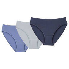 Damen Unterhose 3er-Pack, Mini, Blau, S 36/38
