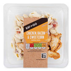 Chicken, Bacon & Sweetcorn Topped Pasta