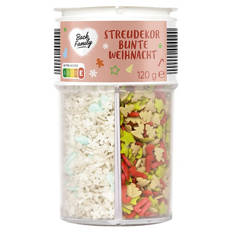 Backdekor 4-fach-Streuer 120 g, Bunte Weihnacht