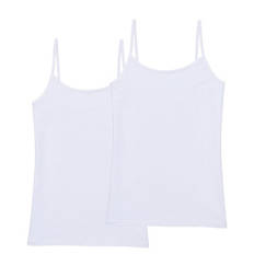 Damen Basic-Unterhemd 2er Pack, Weiß, S