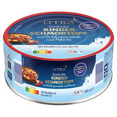 Griechischer Rindfleischeintopf 400 g, Zwiebel Paprika