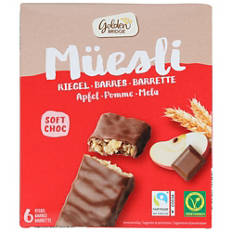 Barrette di muesli svizzere, mela e cioccolato