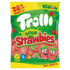 Fruchtgummi 180 g, Sour Strawbies