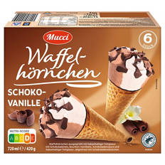 Waffelhörnchen 720 ml, Schoko-Vanille