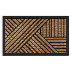 Kokos-Fußmatte mit Rahmen, Geo-Streifen