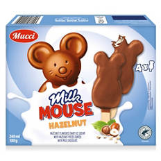 Csokoládéegér-jégkrém, mogyorós, 4 darab