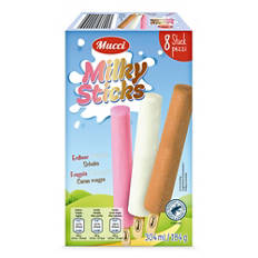 Milky Sticks, Vanille-Schokolade-Erdbeere