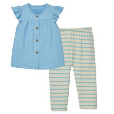 Baby Musselin Set, Babyblau, 62/68