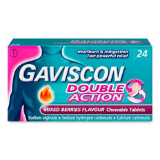 Gaviscon Double Action Mixed Berries Flavour Chewable Tablets
