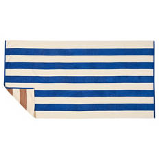 Strandlaken Velour, Streifen Navy, 90x170cm