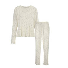 Damen Pointelle-Pyjama, Blumig, S 36/38