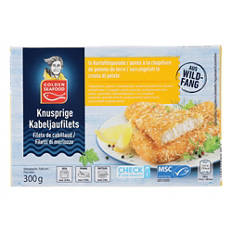 Panierte Fischfilets, Kabeljau mit Kartoffelpanade