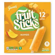 Mango Fruit Sticks Ice Lollies 12 Pack