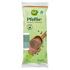 Bio-Gewürze im Nachfüllbeutel 60 g, Pfeffer schwarz gemahlen