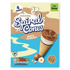 White Chocolate Spirals Cones
