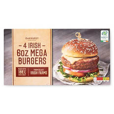 Irish 6oz Mega Beef Burgers 4 Pack