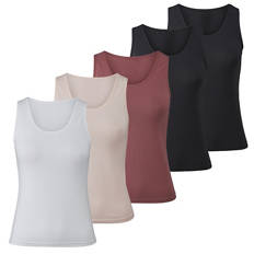 Damen Unterhemden, 4er-Set, Tanktop, S 36/38