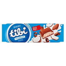 Táblás csokoládé, tejcsokoládé, mandula és kókusz, 280 g