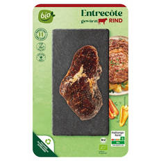 Bio-Rind Steaks, gewürzt, Entrecote 250 g