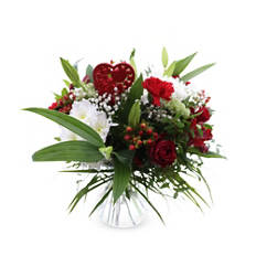 Bouquet per la Festa della mamma «Eroina in carne e ossa», rosso