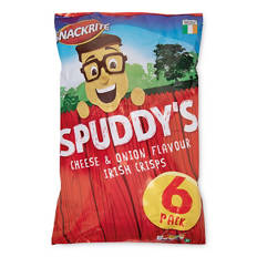 Spuddy's Cheese & Onion Flavour Irish Crisps 6 Pack