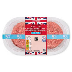 British Reduced Fat* Beef Quarter Pounders 5% Fat 4 Pack