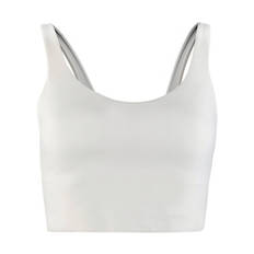 Soutien-gorge de sport longline premium pour femmes, blanc, M