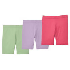 Kleinkinder Radlershorts, 3er-Pack, Grün/Lila/Rosa, 92