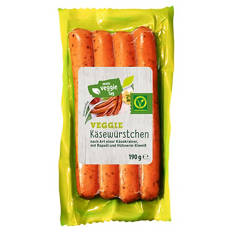 Veggie Grillwürste 190 g, Käsekrainer