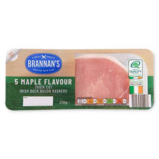 Maple Flavour Thick Cut Irish Back Bacon Rashers 5 Pack
