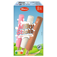 Milky Sticks 304 ml, Vanille Schokolade Erdbeere