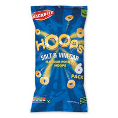 Salt & Vinegar Flavour Potato Hoops 6 Pack