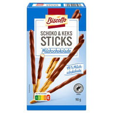 Schoko & Keks Sticks 90 g, Milchschokolade