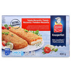 Knusperfilets, Tomate-Mozzarella