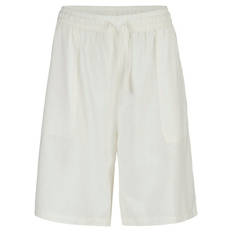 Damen Leinen-Viskose-Shorts, Beige, Gr. 38