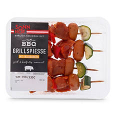 BBQ Grillspieße vom Schwein, Käsekrainer