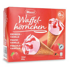 Waffelhörnchen, Erdbeere-Vanille