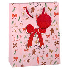 Premium Geschenktaschen, A4 Tasche, Pinke Schleifen