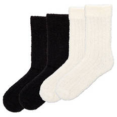 Damen Soft Socken 2er-Pack, 35/38, schwarz/beige