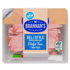 Wafer Thin Deli Style Carved Irish Ham 2 Pack