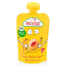 Bio gyümölcspüré, mangó-őszibarack-banán, 100 g