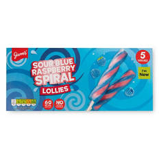 Raspberry Flavour Sour Spiral Lollies