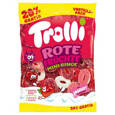Fruchtgummi 180 g, Rote Früchte Mini Ringe