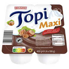 Topi-Dessert 4 x 100 g, Milch und Haselnuss