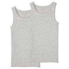 Herren Unterhemden, 2er-Pack, Grau/Melange, M